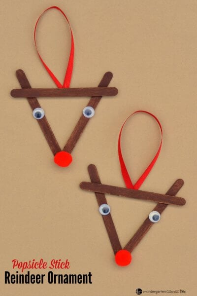 Find Easy Christmas ideas for families here. 20 Fun Christmas activities ideas for kids or toddlers from crafts to games that kids will love. Christmas activities to keep them busy. These are perfect for the classroom too! #onecrazymom #christmasactivities #kidactivities Popsicle stick reindeer ornaments.