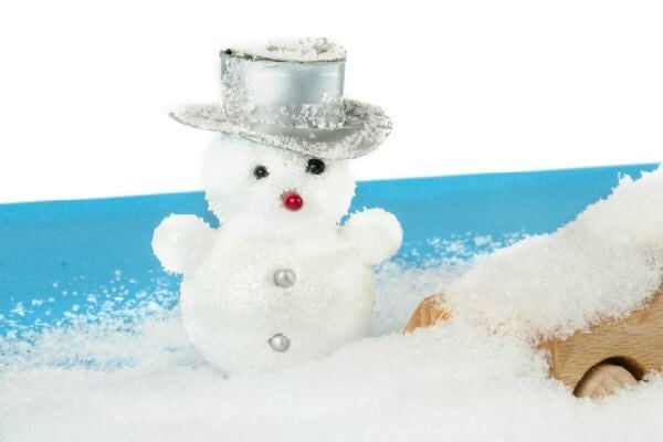 Find Easy Christmas ideas for families here. 20 Fun Christmas activities ideas for kids or toddlers from crafts to games that kids will love. Christmas activities to keep them busy. These are perfect for the classroom too! #onecrazymom #christmasactivities #kidactivities Snowman made out of snow dough.