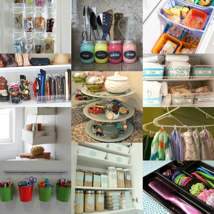 Get your home in order with Dollar Store Home Organization Ideas. 20 creative ways to make the most of your space with Dollar Store home organization. Collage of organization ideas.