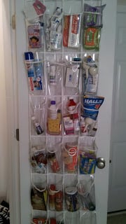Get your home in order with Dollar Store Home Organization Ideas. 20 creative ways to make the most of your space with Dollar Store home organization. Hanging storage on pantry.