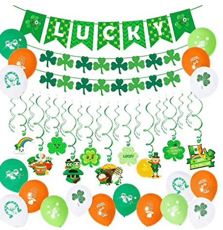 Hanging decorations for St. Patrick's Day.