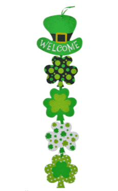 Hanging welcome sign.