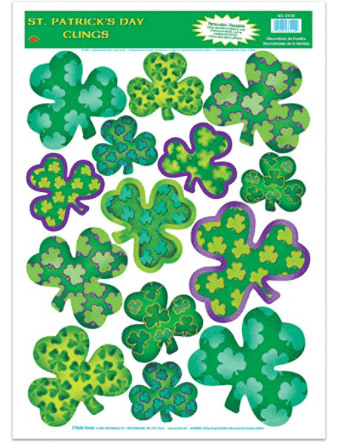 Shamrock window clings.