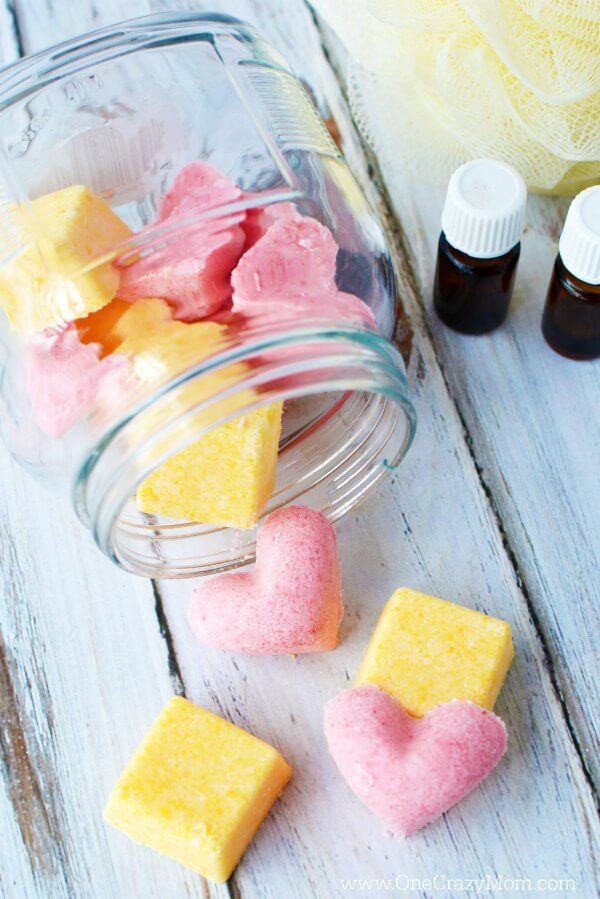 homemade bath bombs in a jar