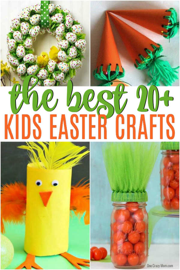 Try some of these quick and easy Easter crafts for kids. The ideas are endless and fun for the entire family. Find 20+ easy Easter crafts. Collage of Easter crafts.