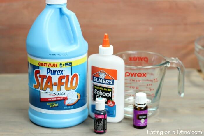 Learn how to make slime for kids that is calming for a great sensory activity. You only need a few simple ingredients for this quick slime recipe. Ingredients for slime.