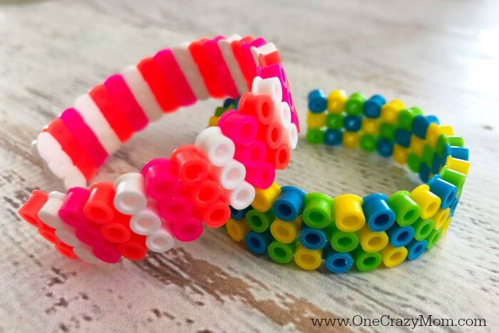 Perler bead bracelets ready to use. 