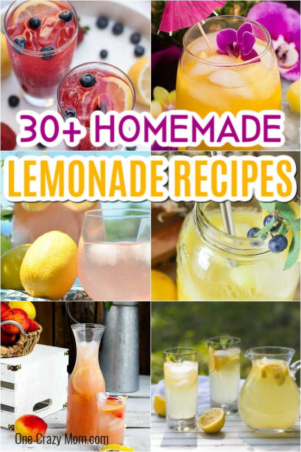 Check out the best 30+ lemonade recipes. You are going to love these homemade lemonade recipes for kids that are easy too. Check out these lemonade recipe homemade easy that include some strawberry, frozen, fresh, easy and lemon juice options too! #onecrazymom #lemonaderecipes Check out the best 30+ lemonade recipes. You are going to love these homemade lemonade recipes for kids that are easy too. Check out these lemonade recipe homemade easy that include some strawberry, frozen, fresh, easy and lemon juice options too! #onecrazymom #lemonaderecipes