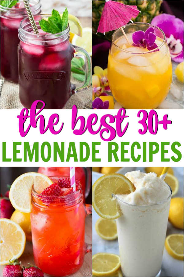 Check out the best 30+ lemonade recipes. You are going to love these homemade lemonade recipes for kids that are easy too. Check out these lemonade recipe homemade easy that include some strawberry, frozen, fresh, easy and lemon juice options too! #onecrazymom #lemonaderecipes Check out the best 30+ lemonade recipes. You are going to love these homemade lemonade recipes for kids that are easy too. Check out these lemonade recipe homemade easy that include some strawberry, frozen, fresh, easy and lemon juice options too! #onecrazymom #lemonaderecipes