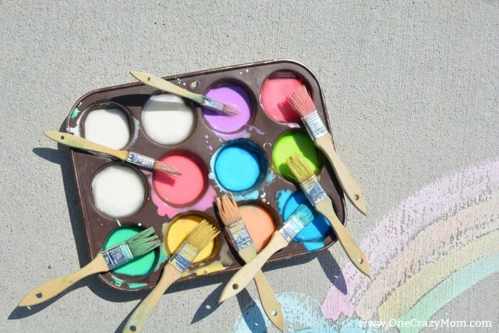 Make this fun and easy sidewalk chalk paint recipe 3 ingredients. The kids will love using sidewalk paint to create artwork. Once you learn how to make this DIY sidewalk chalk paint recipe, you won’t believe how easy it is to make this homemade recipe that is washable too! Learn how to make this paint today! #onecrazymom #sidewalkchalkpaint #DIYrecipes Make this fun and easy sidewalk chalk paint recipe 3 ingredients. The kids will love using sidewalk paint to create artwork. Once you learn how to make this DIY sidewalk chalk paint recipe, you won’t believe how easy it is to make this homemade recipe that is washable too! Learn how to make this paint today! #onecrazymom #sidewalkchalkpaint #DIYrecipes