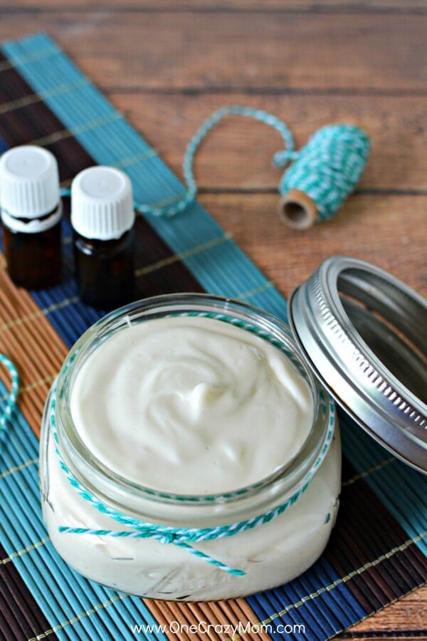 DIY Sore Muscle Cream is a must have for anyone that suffers from tired and achy muscles. Rub generously into sore muscles and you will be amazed. DIY Sore Muscle Cream in a container.