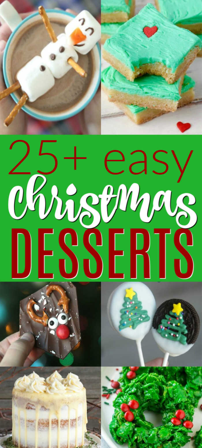Try these easy Christmas desserts for your next holiday party. 25 easy Christmas treats everyone will love. Simple and easy Christmas dessert recipes. 