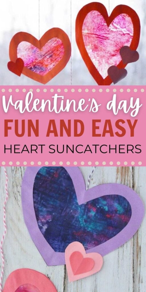 Let the kids make homemade suncatchers for the perfect Valentine's Day Craft. They will love this heart suncatcher and it's so simple to make. Let the kids make homemade suncatchers for the perfect Valentine's Day Craft. They will love this heart suncatcher and it's so simple to make. This Valentine’s Day craft idea is perfect for kids or adults! #onecrazymom #craftideas #valentinesdaycrafts #crafts
