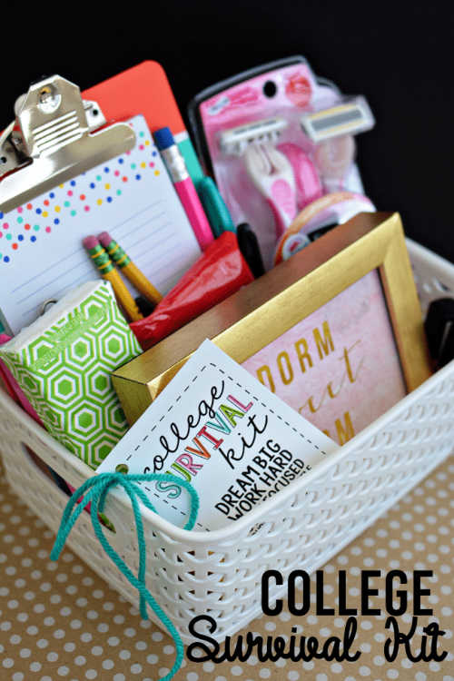 We have the best Graduation Party Ideas. You will find a big list of decor ideas, party food recipes, gifts and more to make your party a success. College survival kit basket.