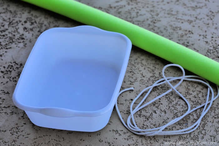 This DIY floating pool cooler is so fun and you can make it for less than $5! Beat the heat and make this pool beverage cooler to enjoy all Summer long. Supplies for pool cooler - plastic bin, pool noodle, string or rope.