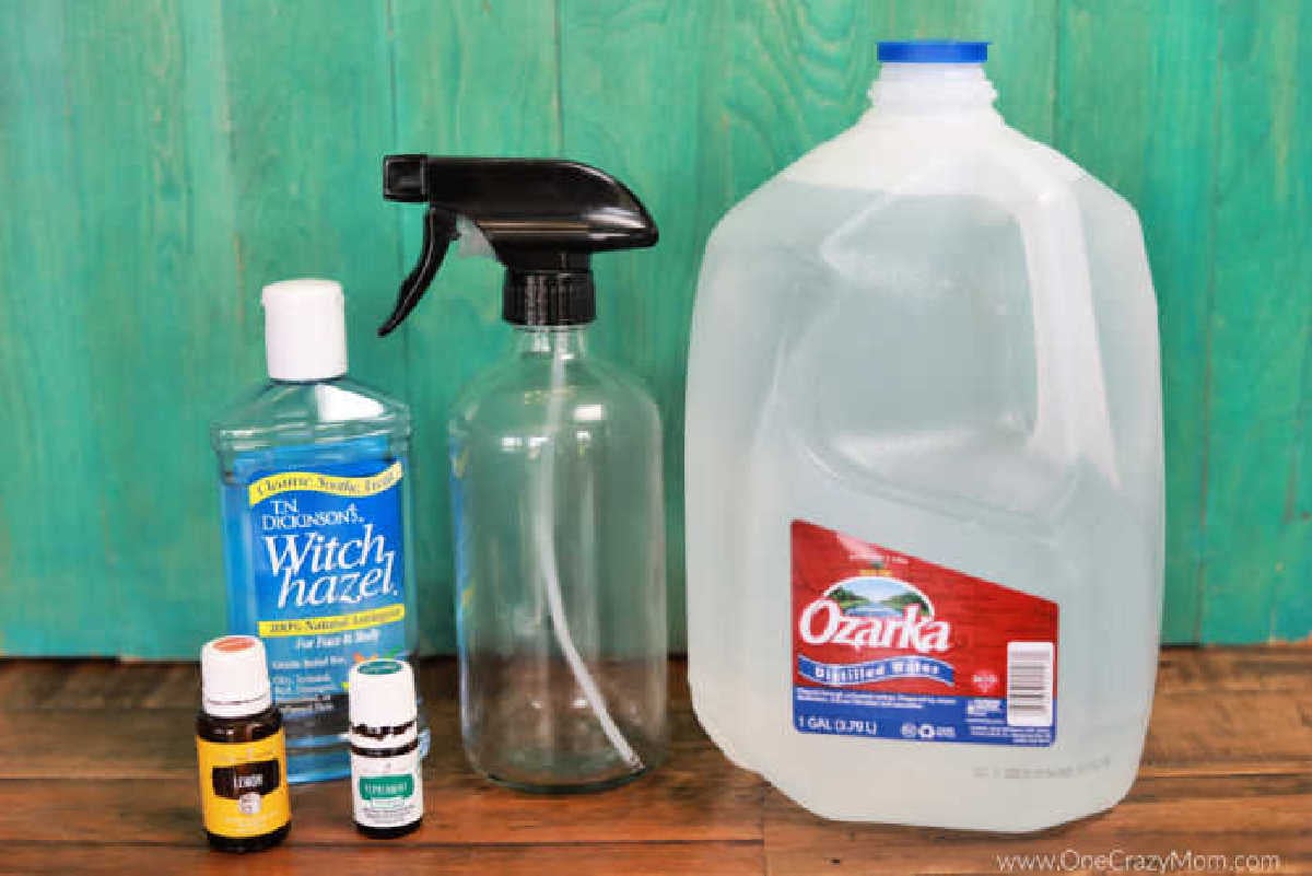 Keep your house smelling fresh with DIY Febreeze you can make at home. No need to spend tons of money at the store when you can make it at home. Supplies for febreze - glass spray bottle, essential oil, witch hazel.