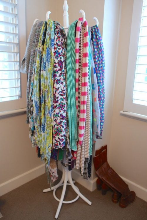 Do you have a ton of scarves but no where to put them? We have creative ways to organize scarves that are easy and budget friendly. Do you have a ton of scarves but no where to put them? We have creative ways to organize scarves that are easy and budget friendly.
