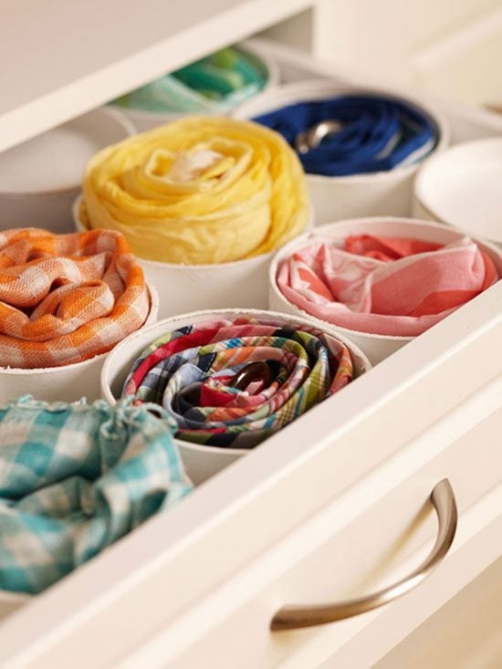 Do you have a ton of scarves but no where to put them? We have creative ways to organize scarves that are easy and budget friendly. Do you have a ton of scarves but no where to put them? We have creative ways to organize scarves that are easy and budget friendly.