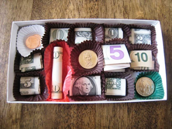 We have over 15 cute ideas for giving money. Some people are hard to shop for and you need creative Money Gift Ideas to make giving cash special. Chocolate gift box of money.