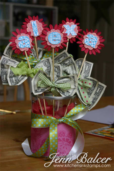 We have over 15 cute ideas for giving money. Some people are hard to shop for and you need creative Money Gift Ideas to make giving cash special. Cash bouquet in vase.