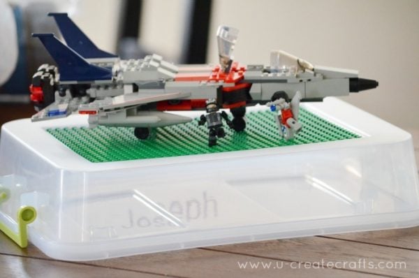 Are Lego's taking over your house? Try these clever 15+ Lego storage ideas to get everything in order and make Lego time even more fun. Activity box with tray and storage.