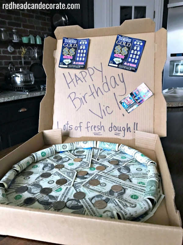 We have over 15 cute ideas for giving money. Some people are hard to shop for and you need creative Money Gift Ideas to make giving cash special. Pizza Box full of money.