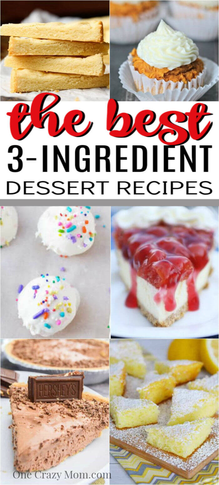 Enjoy dessert any day of the week with these easy 3 ingredient desserts. From cakes and cookies to treats and more, we have 25 tasty 3 ingredient desserts. Enjoy dessert any day of the week with these easy 3 ingredient desserts. From cakes and cookies to treats and more, we have 25 tasty 3 ingredient desserts.