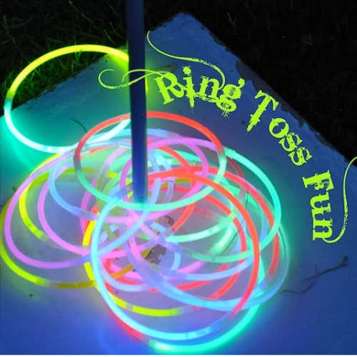 Find over 20 Glow in the dark party ideas that are easy and budget friendly. Your next party will be fabulous with these glow in the dark party decorations. Glow in the dark ring toss.