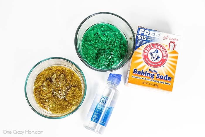 Everyone loves to make slime and your kids will go crazy over this St Patrick's Day Slime. It is so glittery and fun to make and play with. Supplies for St Patrick's Day Slime.