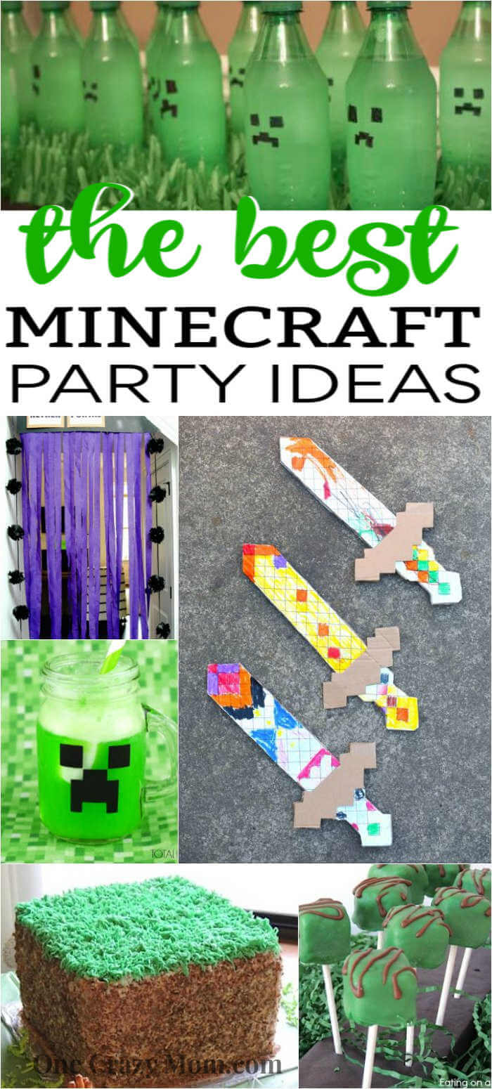We have gathered the best Minecraft party ideas. From food and games to decor and more, find Minecraft birthday party ideas that are easy, frugal and fun! Collage of party ideas.