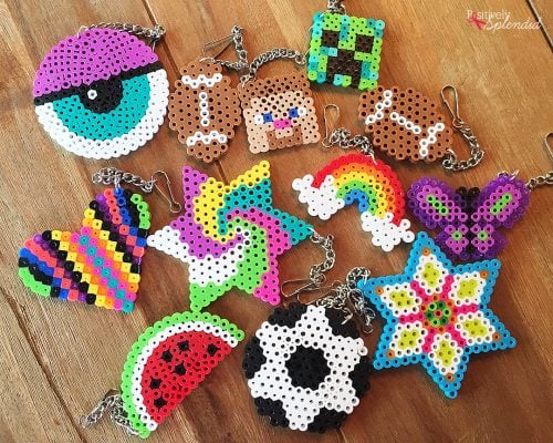 Perler bead crafts are so much fun and we have over 15 easy perler bead ideas. Choose from picture frames, magnets and so much more. Backpack tags in various shapes.