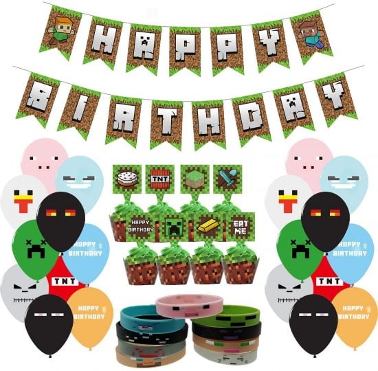We have gathered the best Minecraft party ideas. From food and games to decor and more, find Minecraft birthday party ideas that are easy, frugal and fun! Birthday banner and supplies for the party.