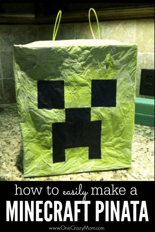 We have gathered the best Minecraft party ideas. From food and games to decor and more, find Minecraft birthday party ideas that are easy, frugal and fun! Minecraft Pinata on the counter.