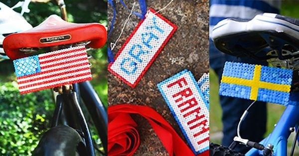 Perler bead crafts are so much fun and we have over 15 easy perler bead ideas. Choose from picture frames, magnets and so much more. License plate for bike.
