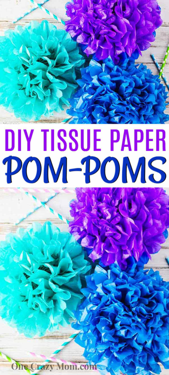 Tissue paper pom poms are so pretty for birthday parties, baby showers and more. Learn how to make these easily with dollar store supplies. Tissue paper pom poms are so pretty for birthday parties, baby showers and more. Learn how to make these easily with dollar store supplies.