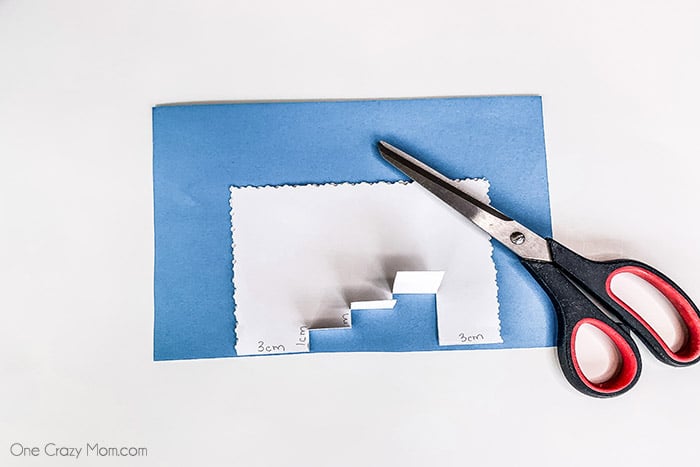 Lines folded on the card. 