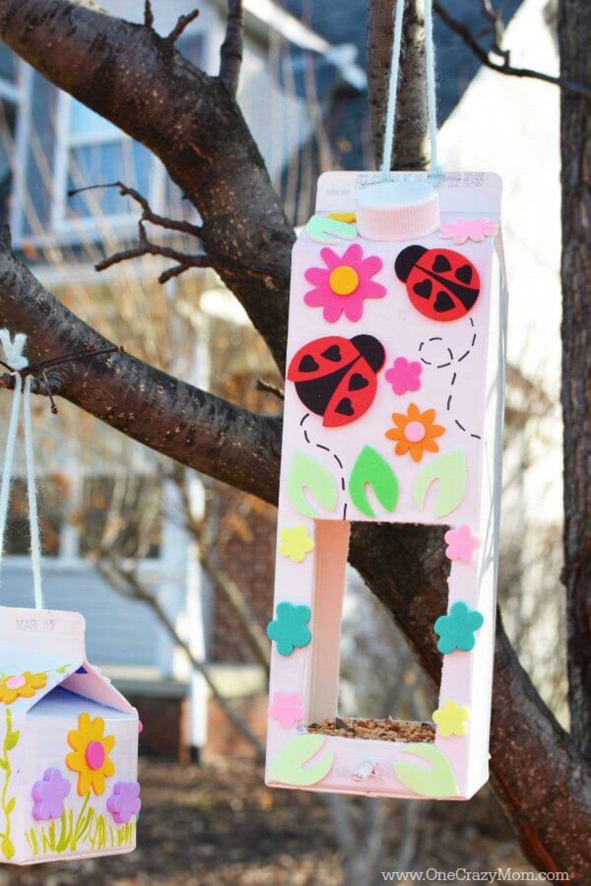 This Homemade Bird Feeder is so fun to make and it uses milk cartons. Kids will love making a milk carton bird feeder. Give this easy DIY Bird feeder a try. This Homemade Bird Feeder is so fun to make and it uses milk cartons. Kids will love making a milk carton bird feeder. Give this easy DIY Bird feeder a try.