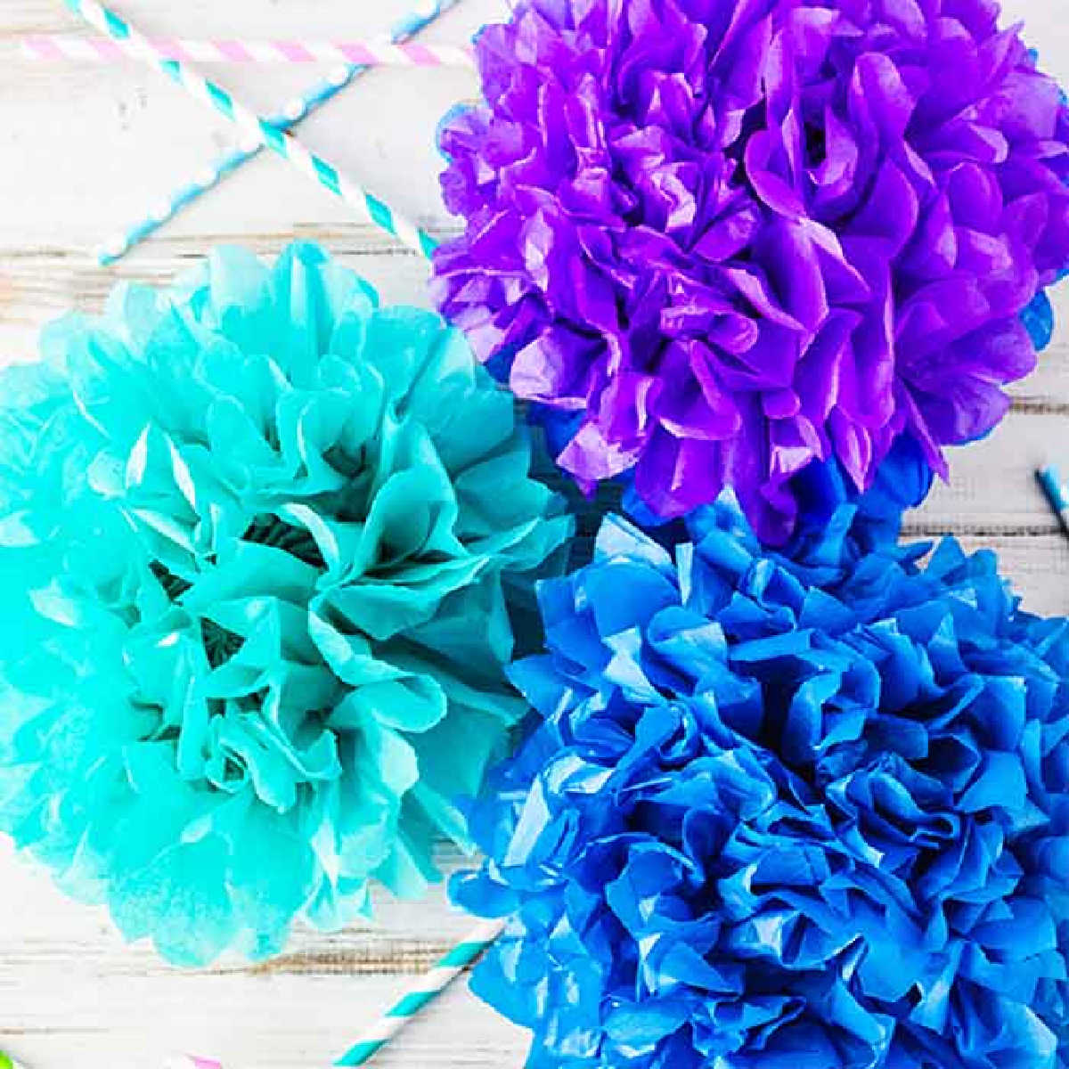 Tissue paper pom poms are so pretty for birthday parties, baby showers and more. Learn how to make these easily with dollar store supplies. Tissue paper pom poms are so pretty for birthday parties, baby showers and more. Learn how to make these easily with dollar store supplies.