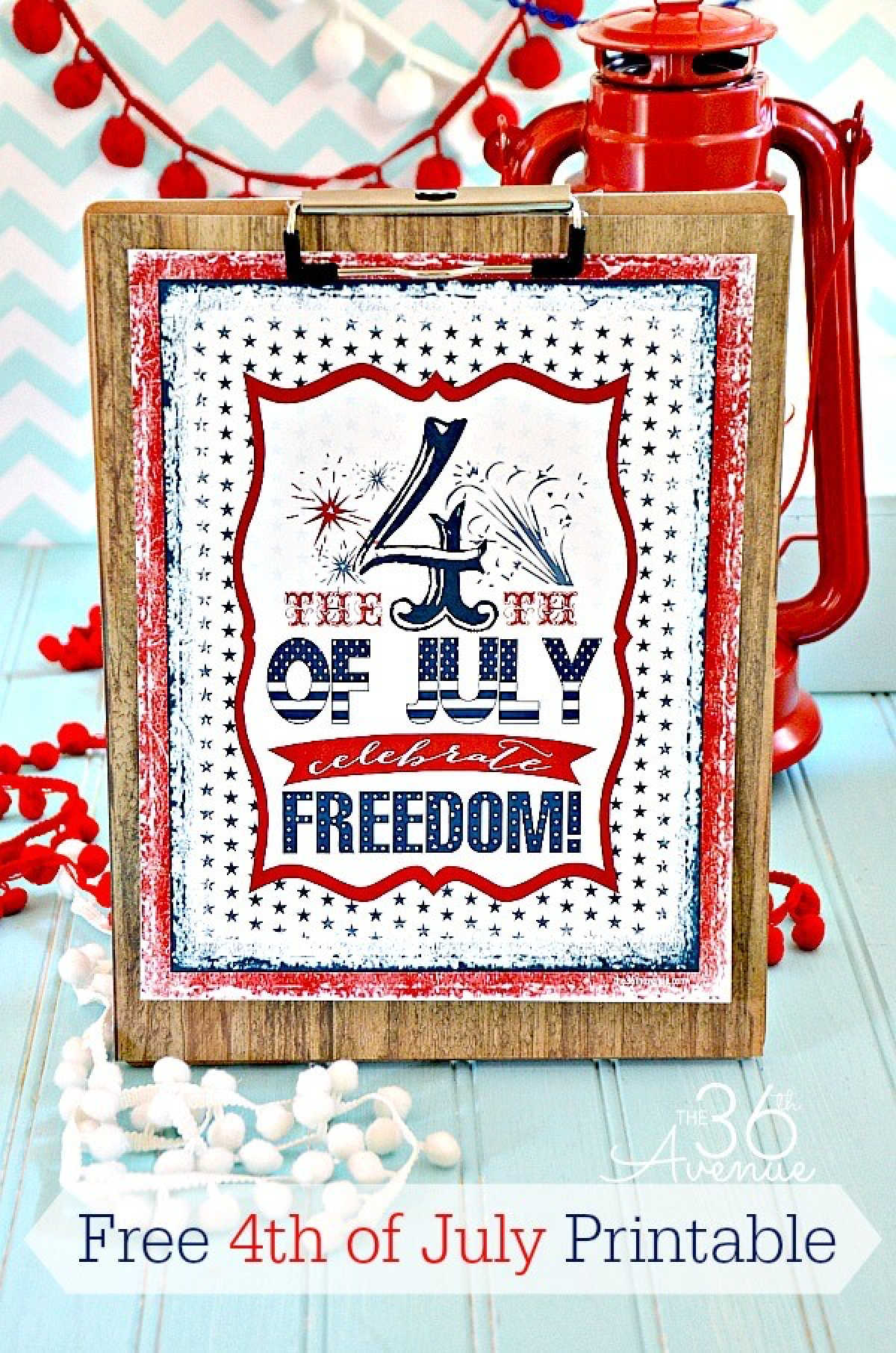Use one of these free 4th of july printables to decorate your home for less. These patriotic 4th of July printables are easy to print for your home. Grab an inexpensive frame for fourth of july printables and you are set! July 4th printable on wood.
