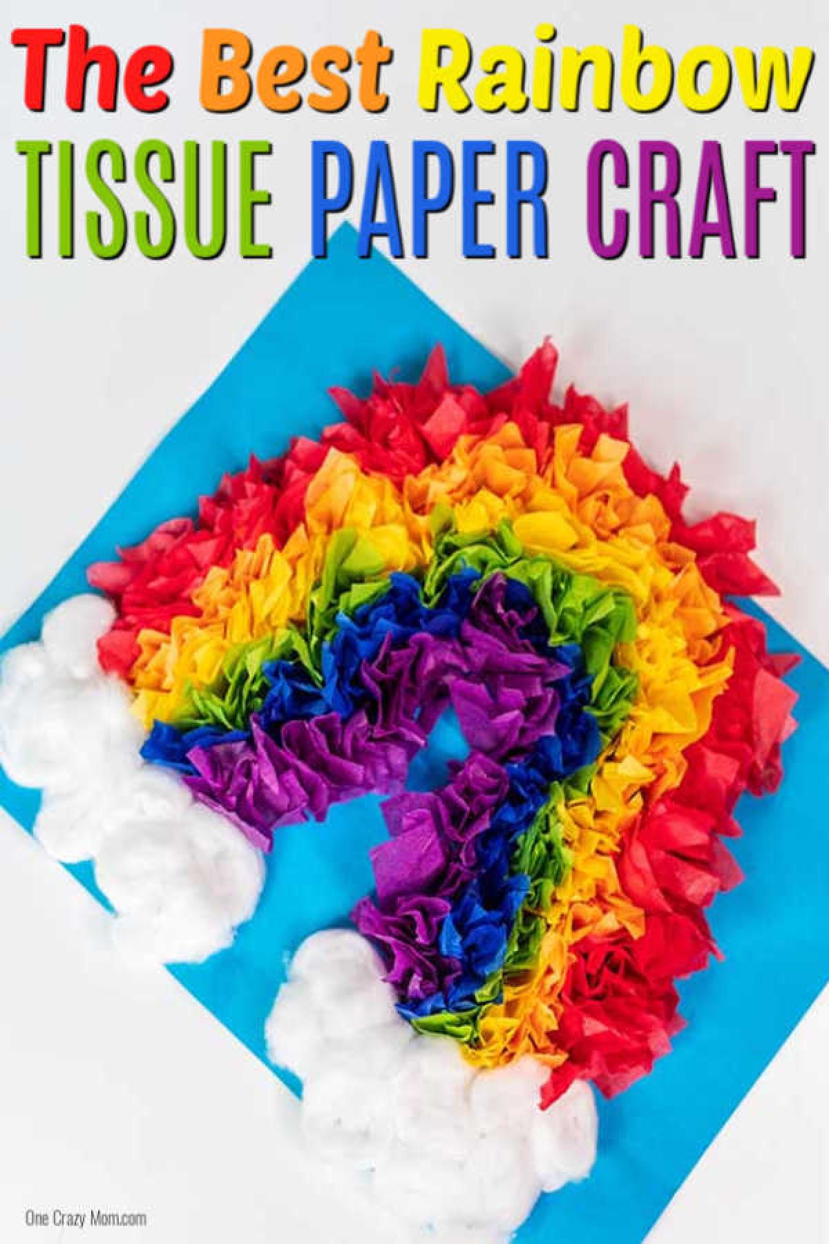 Make this colorful rainbow tissue paper craft for the perfect indoor activity. Easy rainbow crafts are so fun and a great learning activity. Make this colorful rainbow tissue paper craft for the perfect indoor activity. Easy rainbow crafts are so fun and a great learning activity.