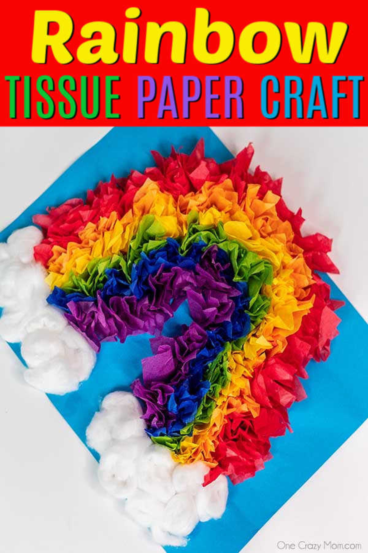 Make this colorful rainbow tissue paper craft for the perfect indoor activity. Easy rainbow crafts are so fun and a great learning activity. Make this colorful rainbow tissue paper craft for the perfect indoor activity. Easy rainbow crafts are so fun and a great learning activity.