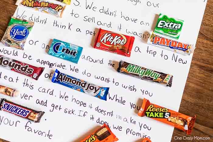 Learn how to make a Candy Card for birthdays, special occasions and more. This diy candy bar card is so fun and really tasty too! Candy card ideas are perfect for dad, for friends and for kids. #onecrazymom #candycard Learn how to make a Candy Card for birthdays, special occasions and more. This diy candy bar card is so fun and really tasty too! Candy card ideas are perfect for dad, for friends and for kids. #onecrazymom #candycard