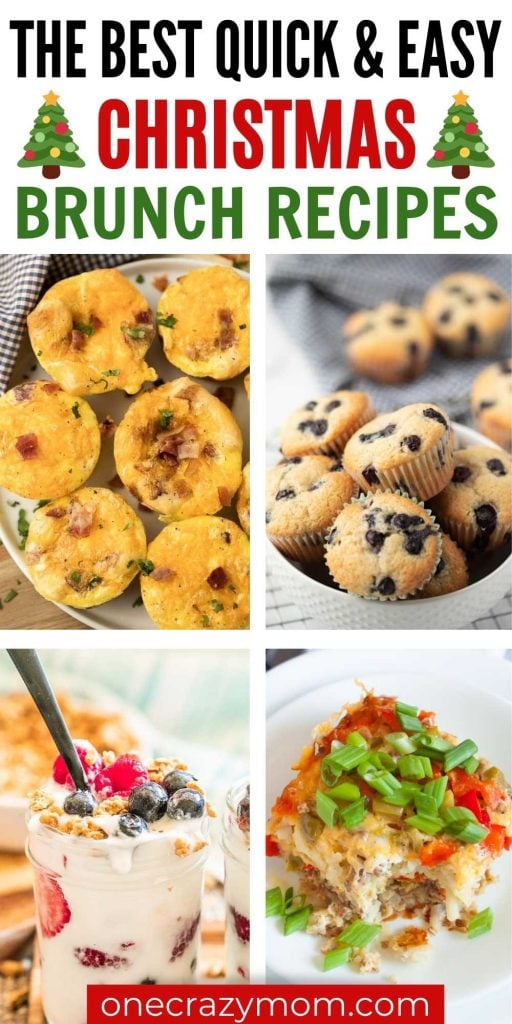 Check out our favorite quick and easy Christmas brunch recipes that are perfect for the holidays. A lot of these recipes you can make ahead and are great for a crowd too. The Christmas breakfast recipes are quick and some are even made in a crock pot. You will love these sweet and savory recipes. #onecrazymom #christmasrecipes #brunchrecipes #breakfastrecipes
