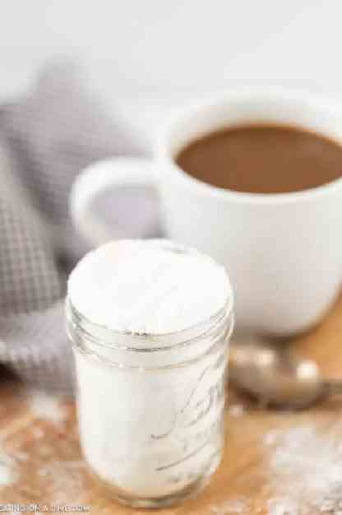powdered coffee creamer in a jar.