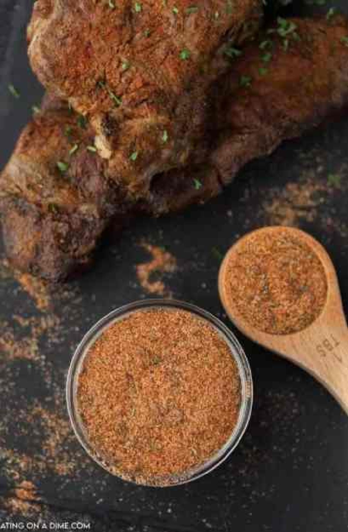 steak seasoning in a jar.