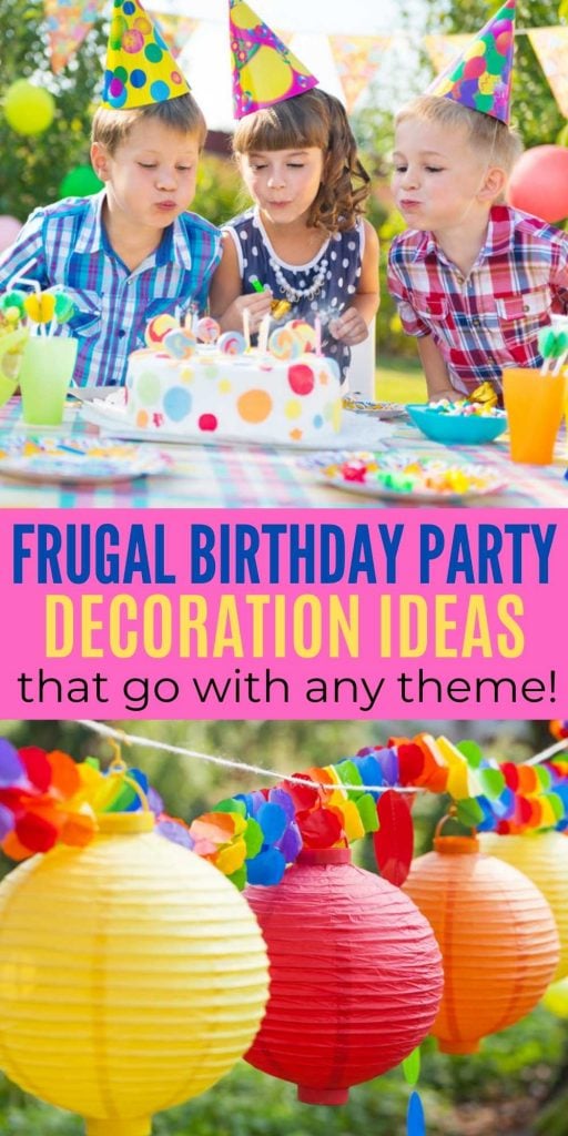 These birthday party decoration ideas are festive, frugal and easy too. Find 6 Birthday party decorations for any theme for kids. All these ideas are simple DIY ideas that you can make at home that are perfect for kids birthday parties and goes with every theme! #onecrazymom #birthdayparties #deocrations #DIY #frugal #moneysavings