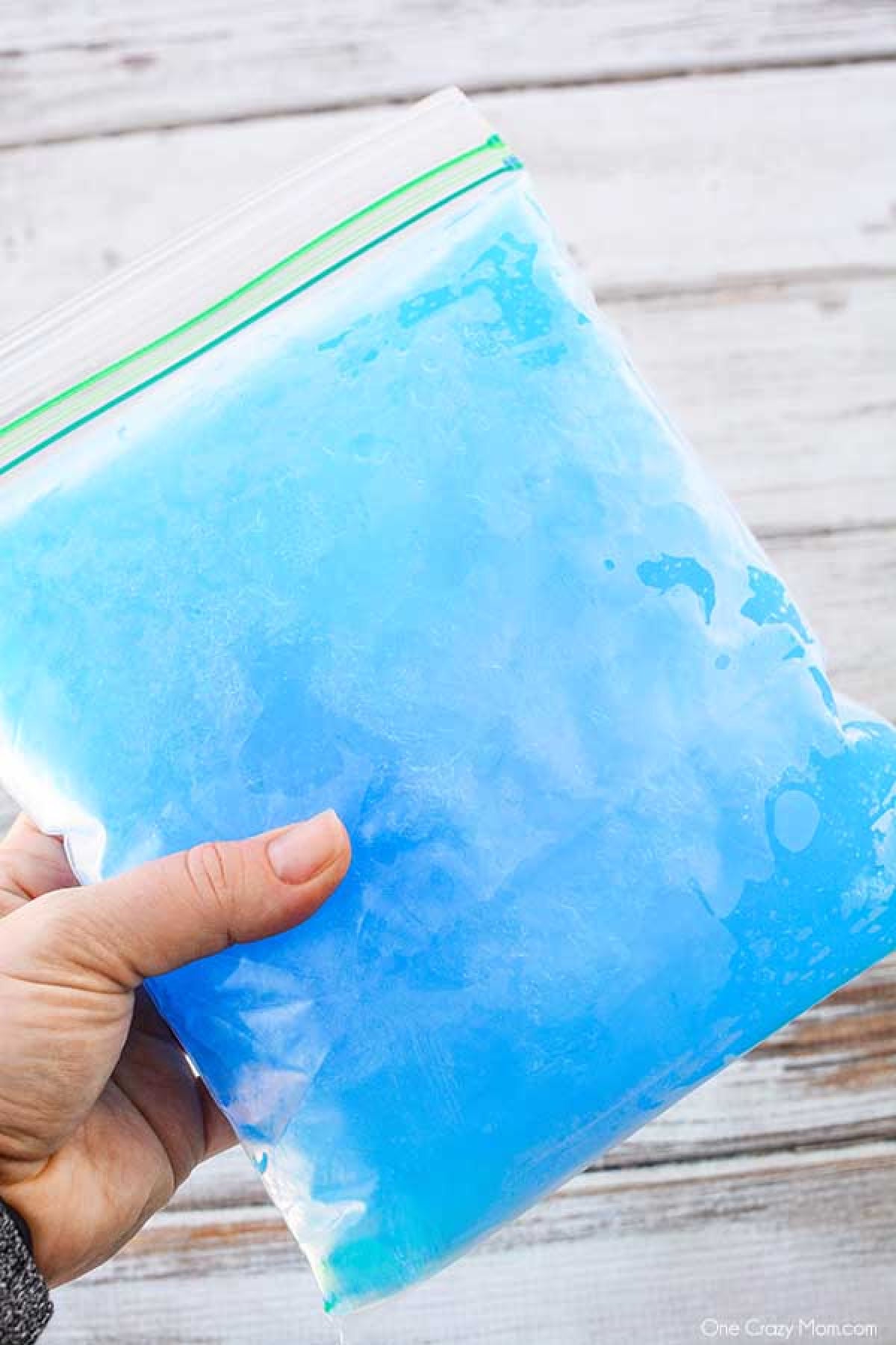 Frozen ice pack.