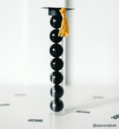 Graduation party favor with gumballs