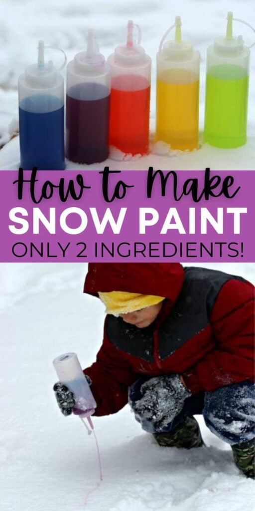 Looking for winter activities for kids? Learn How to make Snow Paint - Snow painting is fun. This is our favorite winter activities for toddlers and it’s easy to make with just 2 ingredients. #onecrazymom #snowpaint #DIY #craftactivities