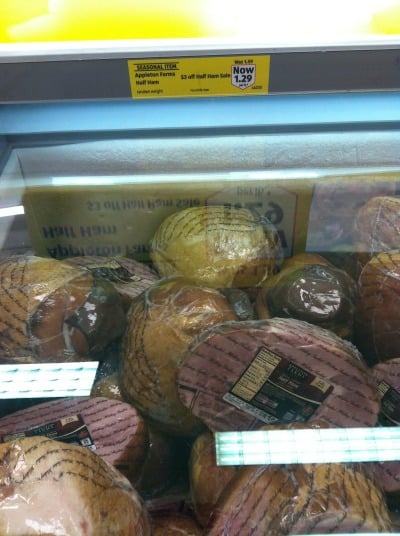 Ham in the meat department.